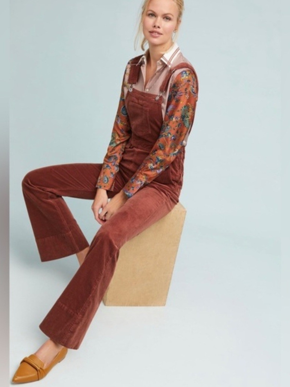 Pilcro Corduroy Wide-Leg Overalls